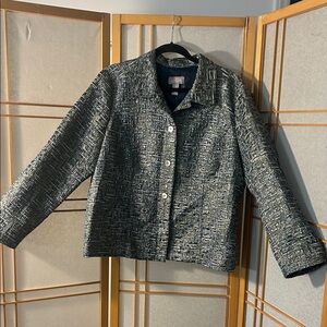 Chico's Black and Gray Patterned Blazer